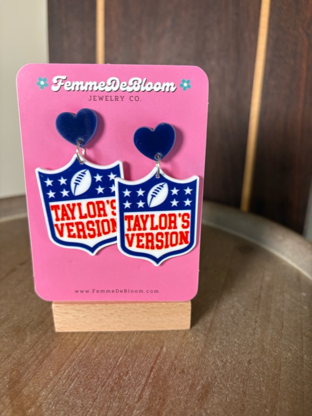 💛BOGO💛 FemmeDeBloom "Taylor's Version" NFL Football Shield Drop Earrings